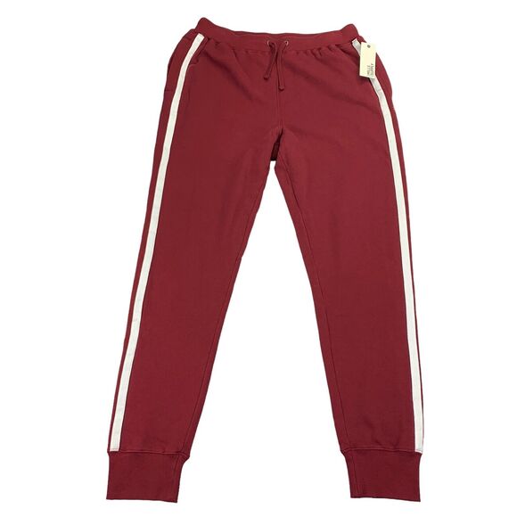 Splendid Mills Supply Mens Relaxed Tapered Fit Track Sweatpants Cabernet Red L
